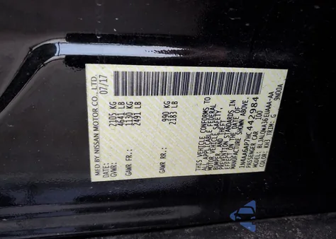 2017 Nissan Maxima 3.5S from USA, damaged, VIN 1N4AA6AP7HC442984